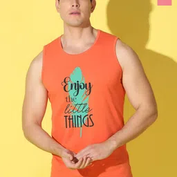 WOOSTRO Pack Of 2 Printed Pure Combed Cotton Gym VestsVWS26(ENJOY ORANGE)(RUN PEACH)-image-20