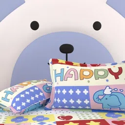 Pure Decor Blue & White Cartoon Characters 250 TC Queen Bedsheet with 2 Pillow Covers-image-83