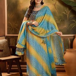 Sangria Ombre Kota Doria Lehenga With Choli & Dupatta-picture-15
