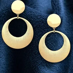 DressBerry 24 CT Gold-Plated Contemporary Anti-Glossy Drop Earrings-image-8