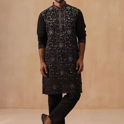 Jompers Men Woven Design Embroidered Kurta with Pyjama-image-11