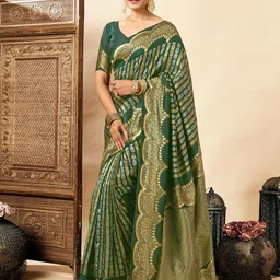 KALINI Woven Design Zari Silk Blend Banarasi Saree-picture-28