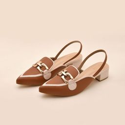 La Fiza Women PU Block with Buckles-31