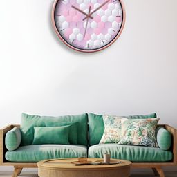OLIVE TREE Copper-Toned & White Printed Contemporary Wall Clock-51