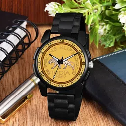 CSAMON Men Dial & Bracelet Style Straps Analogue Watch J16BLK GOLDROM RS NEW PU_SH-26