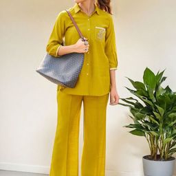 SZN Embroidered Shirt With Trousers Co-Ords-image-29
