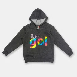 Here&Now X Game Begins Girls Typography Hooded Sweatshirt-image-88