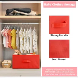 Aura Red Set of 4 Regular Foldable & Multipurpose Wardrobe Storage Box Drawer Organiser image 2
