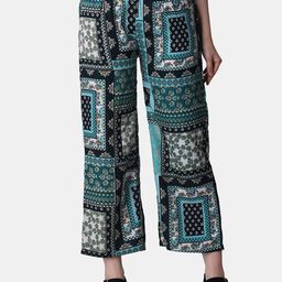 Popwings Women Printed Relaxed Easy Wash Trousers-image-77