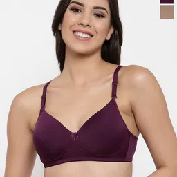 SHYAM SONS FLAIR Plainmould Pack Of 2 Full Coverage Lightly Padded Seamless T-shirt Bra-picture-37