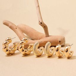 Jewels Galaxy Contemporary Half Hoop Earrings-image-15