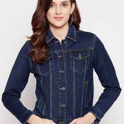 Duke Women Washed Denim Jacket with Embroidered-36