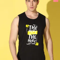 WOOSTRO Pack Of 2 Printed Combed Cotton Gym Vests VWS26(MORE BLACK)(ALONE PEACH)-7