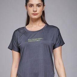 MKH Women Typography Printed Dri-FIT Cut Outs T-shirt-image-99