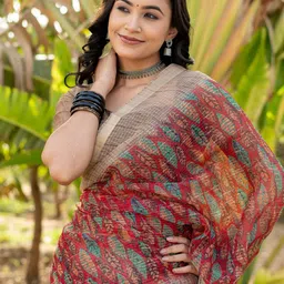 KALINI Ethnic Motifs Block Print Saree image 4