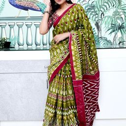 Mitera Ethnic Motifs Ikat Saree-image-93