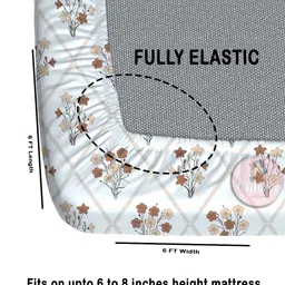 CHHAVI INDIA Brown & Off White 210 TC Microfiber Queen Bedsheet Set 1.83 m x 1.98 m-image-61