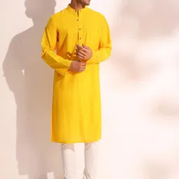 Fabindia Mandarin Collar Cotton Straight Kurta-image-81