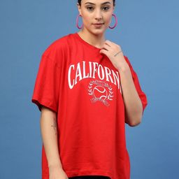 Popster Women Printed Drop-Shoulder Sleeves Pure Cotton T-shirt-image-63