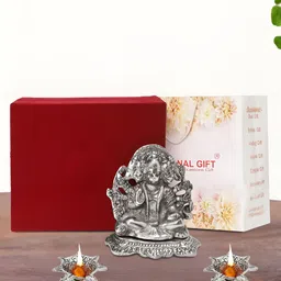 INTERNATIONAL GIFT Silver-Toned 2 Pieces Panchmukhi Hanuman Religious Idol Showpiece-image-41