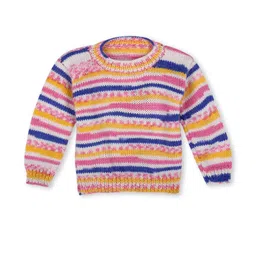 Star Lath Unisex Kids Striped Woollen Sweater Vest-picture-35
