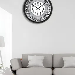 OLIVE TREE Black & White Printed Contemporary Wall Clock-9