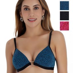 SELFCARE Pink Non-Wired Lycra Plunge Bra-image-16