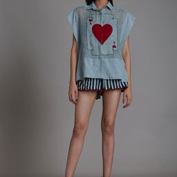 MATI Women Striped High-Rise Shorts-image-36