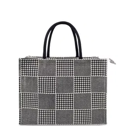 earthbags Geometric Printed Structured Handheld Bag-1