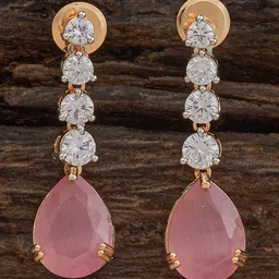 Kushal's Fashion Jewellery Rhodium-Embellished Bridal Zircon Pendant and Earrings Set-26
