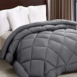 RF RELAXFEEL Grey Checked Heavy Winter 210 GSM Double Bed Comforter-image-55
