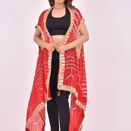 PK HUB Bandhani Longline Shrug-49