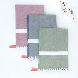 Thirsty Towel Assorted 3 Pieces Printed Pure Cotton 225 GSM Bath Towels-image-91