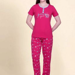 ETC Women Conversational Printed Top & Pyjama Cotton Night suit-picture-25
