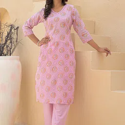 SINGNI Printed Round Neck Top With palazzos Co-Ords-picture-2