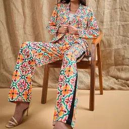 SASSAFRAS Geometrical Printed Open Front Blazer image 4