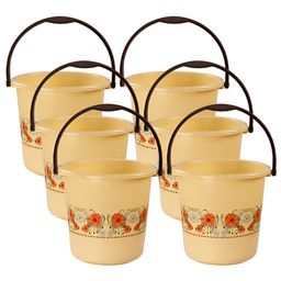 Aura Cream 6 Pieces Floral Printed Bucket - 18 L Each-36