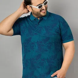 Zigo Plus Size Tropical Printed Polo Collar Casual T-shirt-picture-14