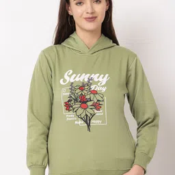 Deefab Women Floral Printed Hooded Sweatshirt-picture-41