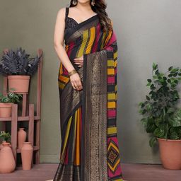 DIVASTRI Striped Satin Saree-picture-12