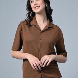 Genzy Women Peter Pan Collar Drop-Shoulder Sleeves Pockets T-shirt-image-40