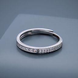 Kushal's Fashion Jewellery White Rhodium-Plated Ethnic 92.5 Pure Silver Finger Ring-27