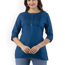DMP FASHION Pleated Round Neck Straight Kurti-picture-28