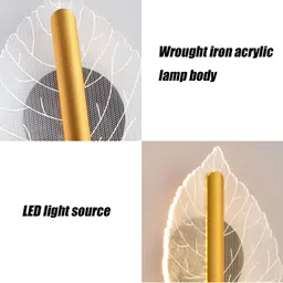GAUVIK Gold-Toned Textured Acrylic Abstract 3 Different Color Mode Changing Led Wall Lamp image 3