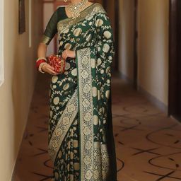 Mitera Ethnic Motifs Zari Banarasi Saree-picture-27