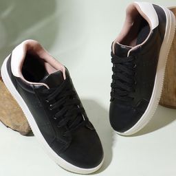 Kook N Keech Women Black Solid Sneakers-picture-26