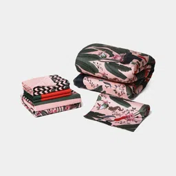 MYTRIDENT Shivan And Narresh 7 Pieces Beige Cotton Double King Bedding Set-6