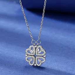 DIVASTRI Silver-Plated Heart Shaped Pendants with Chains-46