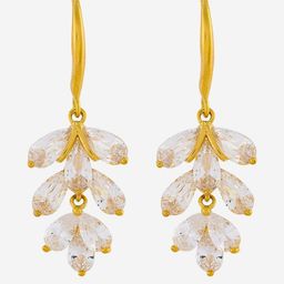 Kushal's Fashion Jewellery Gold-Plated Contemporary Zircon Studded Drop Earrings-picture-33