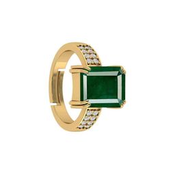 Sidharth Gems Gold Plated Emerald Ring-92